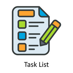 Task list fill outline icon design vector