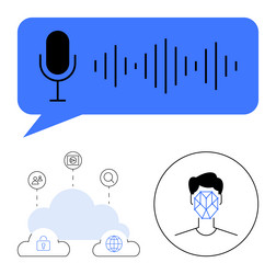 voice recognition and ai concept with audio vector image