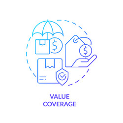2d simple thin linear value coverage gradient icon vector image