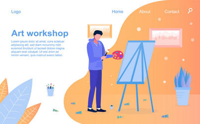 Banner design of painting workshop Royalty Free Vector Image