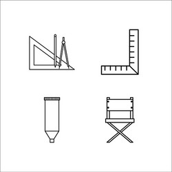 Design and studio simple linear icon setsimple vector