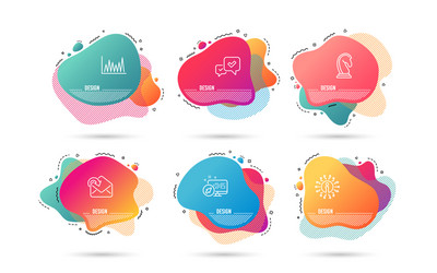 Dynamic liquid shapes set receive mail line graph vector