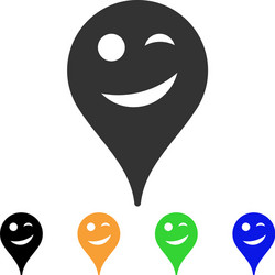 Joke smiley map marker icon vector