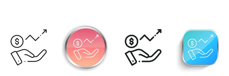 line chart icon thin linear regular and button vector image