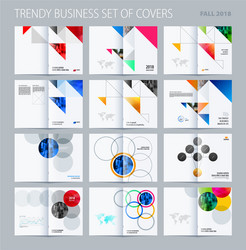 Abstract double-page brochure design triangular vector