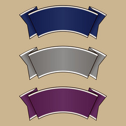 Blue gray and purple ribbon set vector