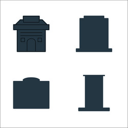 building line icons linear set quality vector image