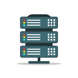 data center icon in flat style computer vector