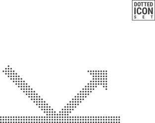 down and up graph arrow dot pattern icon fall vector image