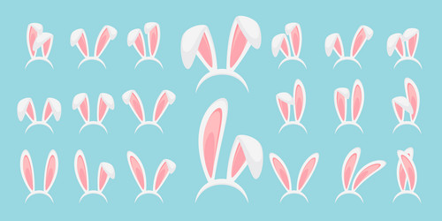 Easter bunny ears mask set Royalty Free Vector Image
