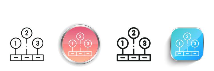 line chart icon thin linear regular and button vector image