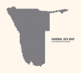 namibia map hexagonal half tone pattern isolated vector image