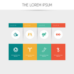 set of 8 editable active icons includes symbols vector image
