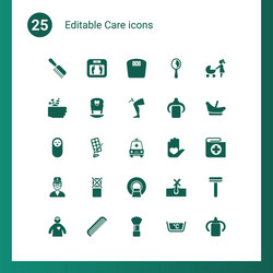 25 care icons vector