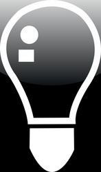 Black button icons - lightbulb icon on a web vector