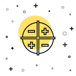 black line xyz coordinate system icon isolated vector image
