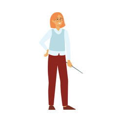 full length professional teacher woman vector