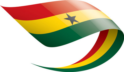 Ghana flag on a white vector