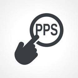 hand with touching a button icon word vector image