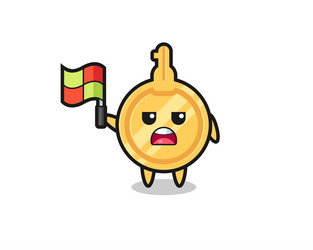 Key character as line judge putting the flag up vector