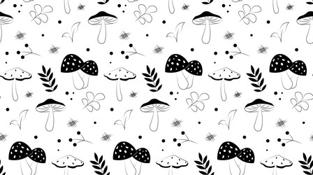 seamless pattern with mushrooms repeating design vector image