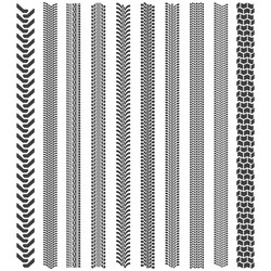 Tire tracks patterns a set detailed tread Vector Image