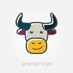 bull icon farm animal vector