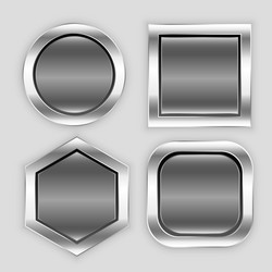 Glossy button icons in different shapes vector