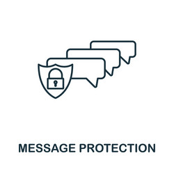 Message protection icon line style element from vector