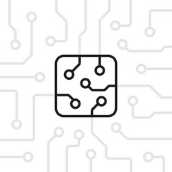 Microchip on Circuit Board vector image