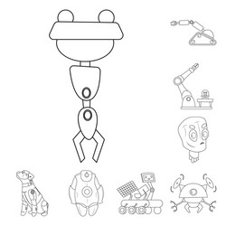 robot and factory icon vector