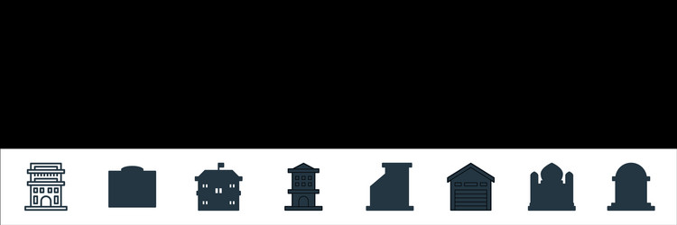 Building line icons linear set quality vector