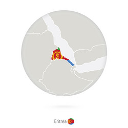 map eritrea and national flag in a circle vector