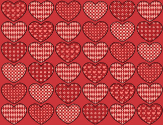 Quilt hearts seamless pattern vector