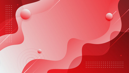 red background with fluid gradient wavy shapes vector image