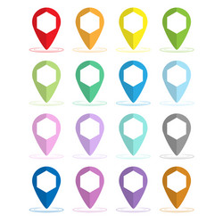 Set of colored dots or pointers for a map vector