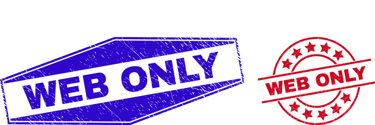 Web only distress watermarks in circle and hexagon vector