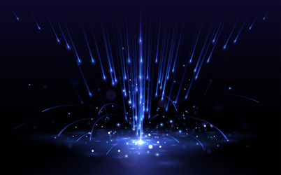 abstract blue light motion effect with sparks vector image