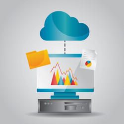 cloud computing data folder file transfer info vector image
