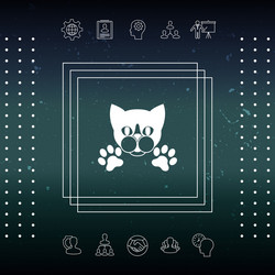 cut cat with paws - logo symbol protect sign vector