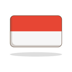 indonesian flag and shadow vector