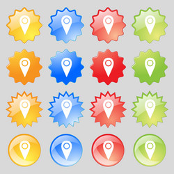 map pointer icon sign big set of 16 colorful vector image