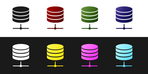 Set server data web hosting icon isolated vector