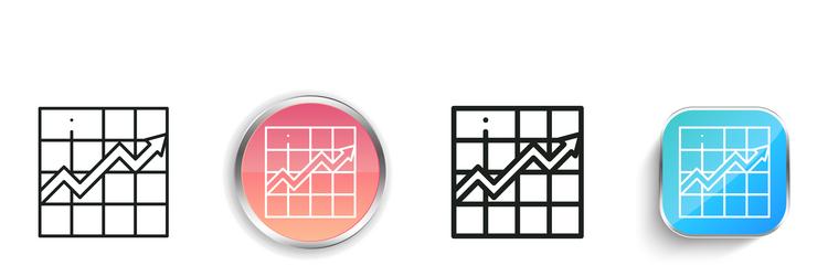 line chart icon thin linear regular and button vector image