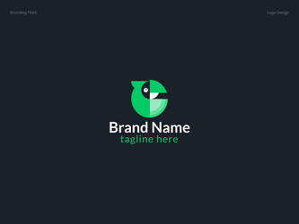 Letter p or initial for parrot bird logo design Vector Image