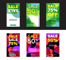 set of dynamic abstract shape modern fluid mobile vector image
