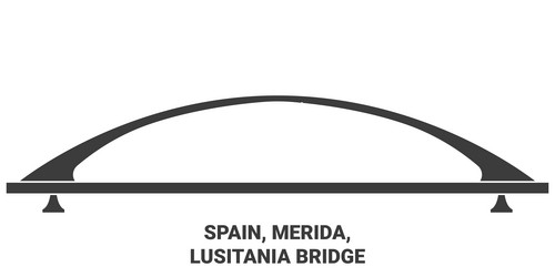 Spain merida lusitania bridge travel landmark vector