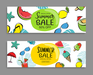 Summer sale banner cover template background vector