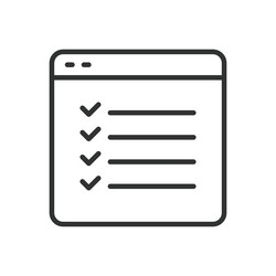 web tasks icon in line design online vector image