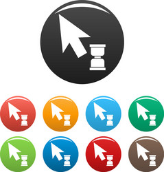 cursor wait web icons set color vector image